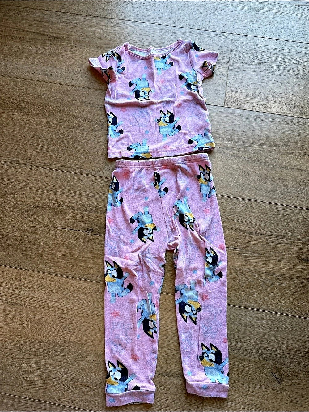 Bluey Toddler Girls Cotton Pajama Set Pink & Blue Girls 4T